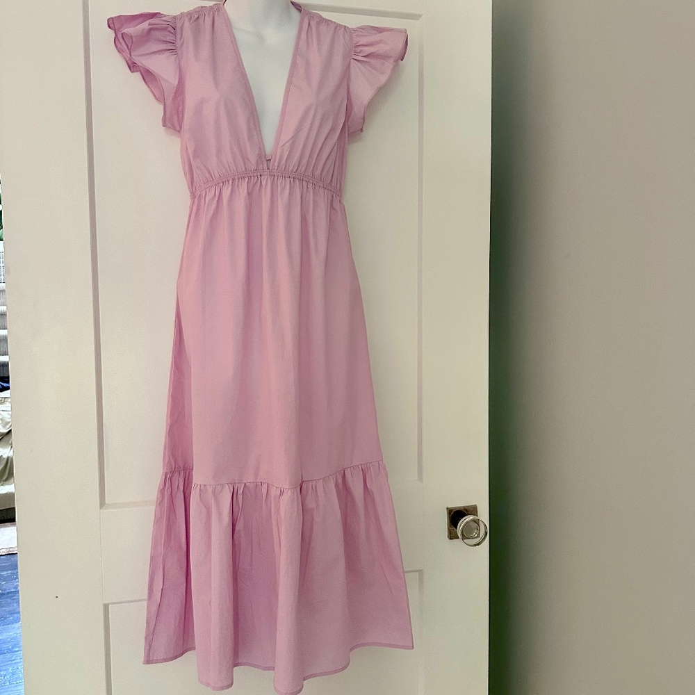 DELUC for Anthropologie Darling Flutter Sleeve Maxi Dress Sz XS NWT $265 - Picture 1 of 4